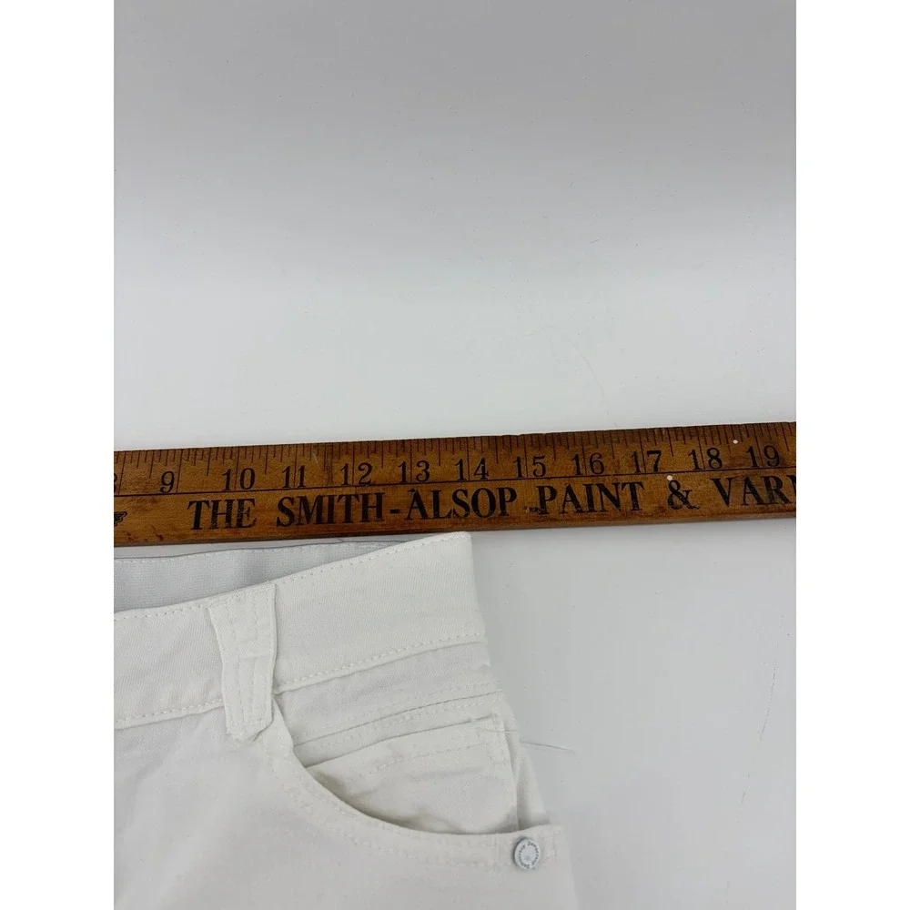 Democracy Ab Solution White Denim Bermuda Shorts Stretch, Women's 4P, Pre-Owned
